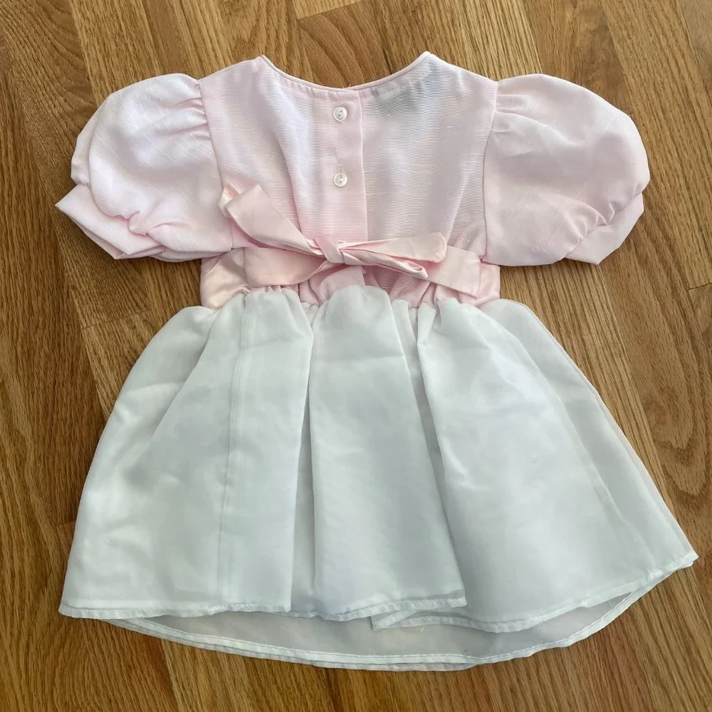 DRESSOLUTIONS Girls Pink and White Dress